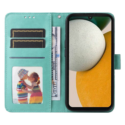 Samsung Galaxy A15 Sunflower Embossed Leather Wallet Phone Case with Kickstand and Card Holder