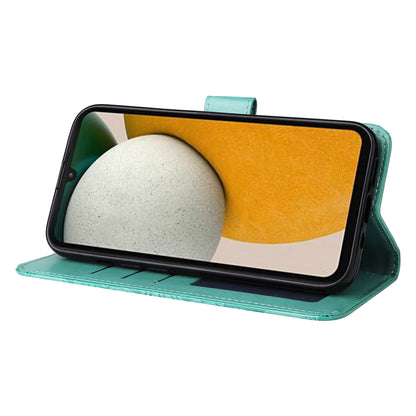 Samsung Galaxy A15 Sunflower Embossed Leather Wallet Phone Case with Kickstand and Card Holder