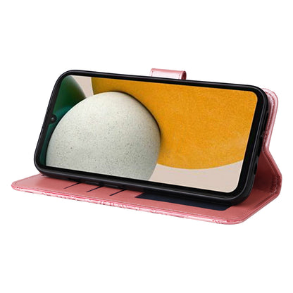 Samsung Galaxy A15 Sunflower Embossed Leather Wallet Phone Case with Kickstand and Card Holder