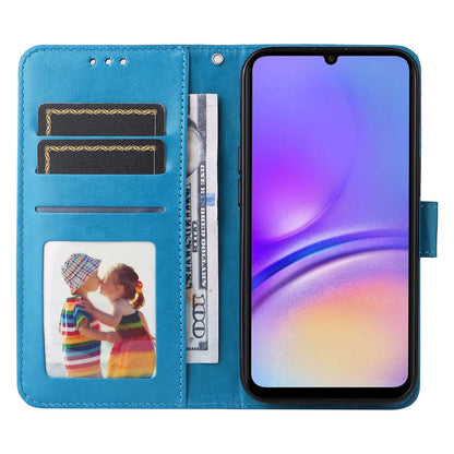 Samsung Galaxy A05 Sunflower Embossed Leather Wallet Phone Case with Kickstand and Card Holder