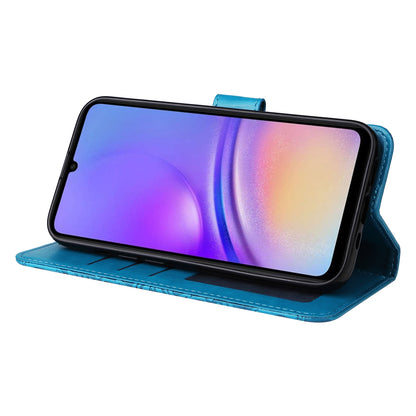 Samsung Galaxy A05 Sunflower Embossed Leather Wallet Phone Case with Kickstand and Card Holder