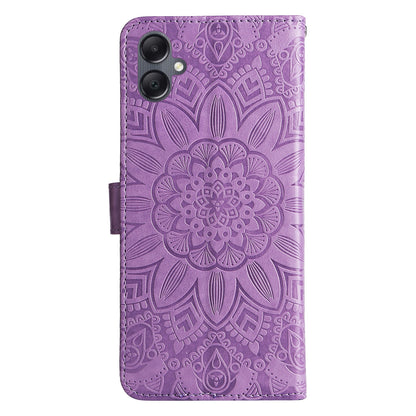Samsung Galaxy A05 Sunflower Embossed Leather Wallet Phone Case with Kickstand and Card Holder