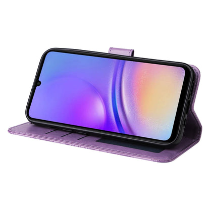 Samsung Galaxy A05 Sunflower Embossed Leather Wallet Phone Case with Kickstand and Card Holder