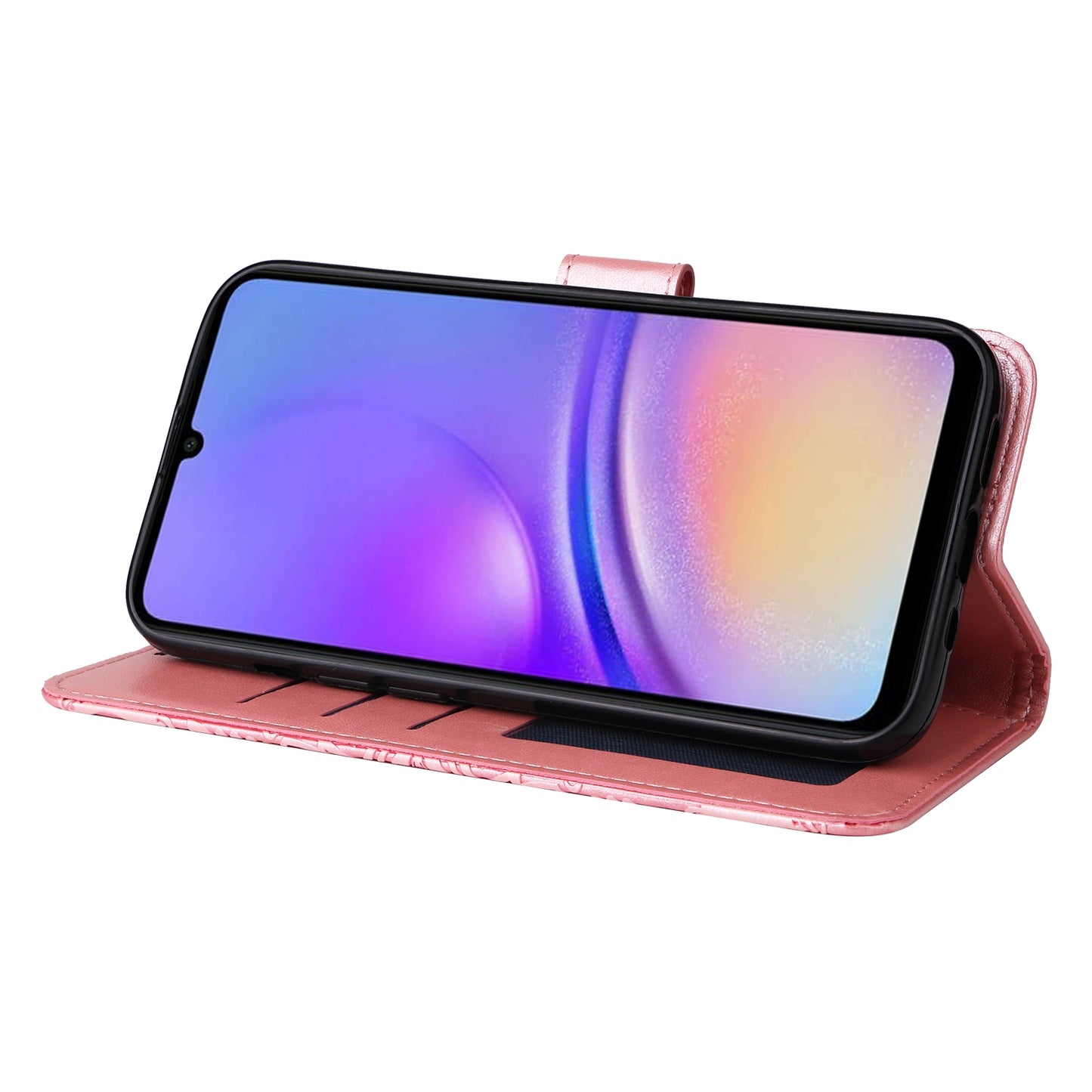 Samsung Galaxy A05 Sunflower Embossed Leather Wallet Phone Case with Kickstand and Card Holder