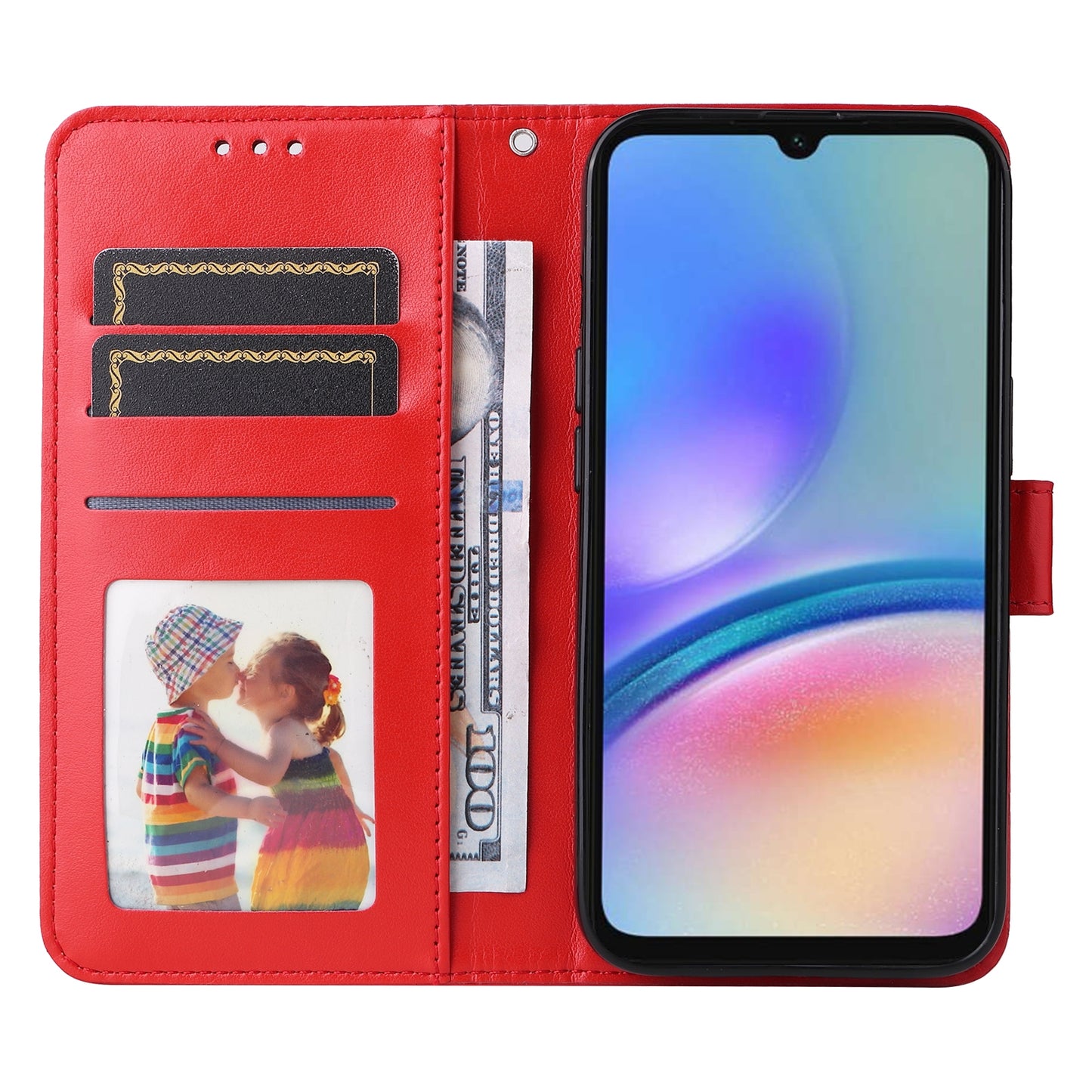 Samsung Galaxy A05s Sunflower Embossed Leather Wallet Phone Case with Kickstand and Card Holder