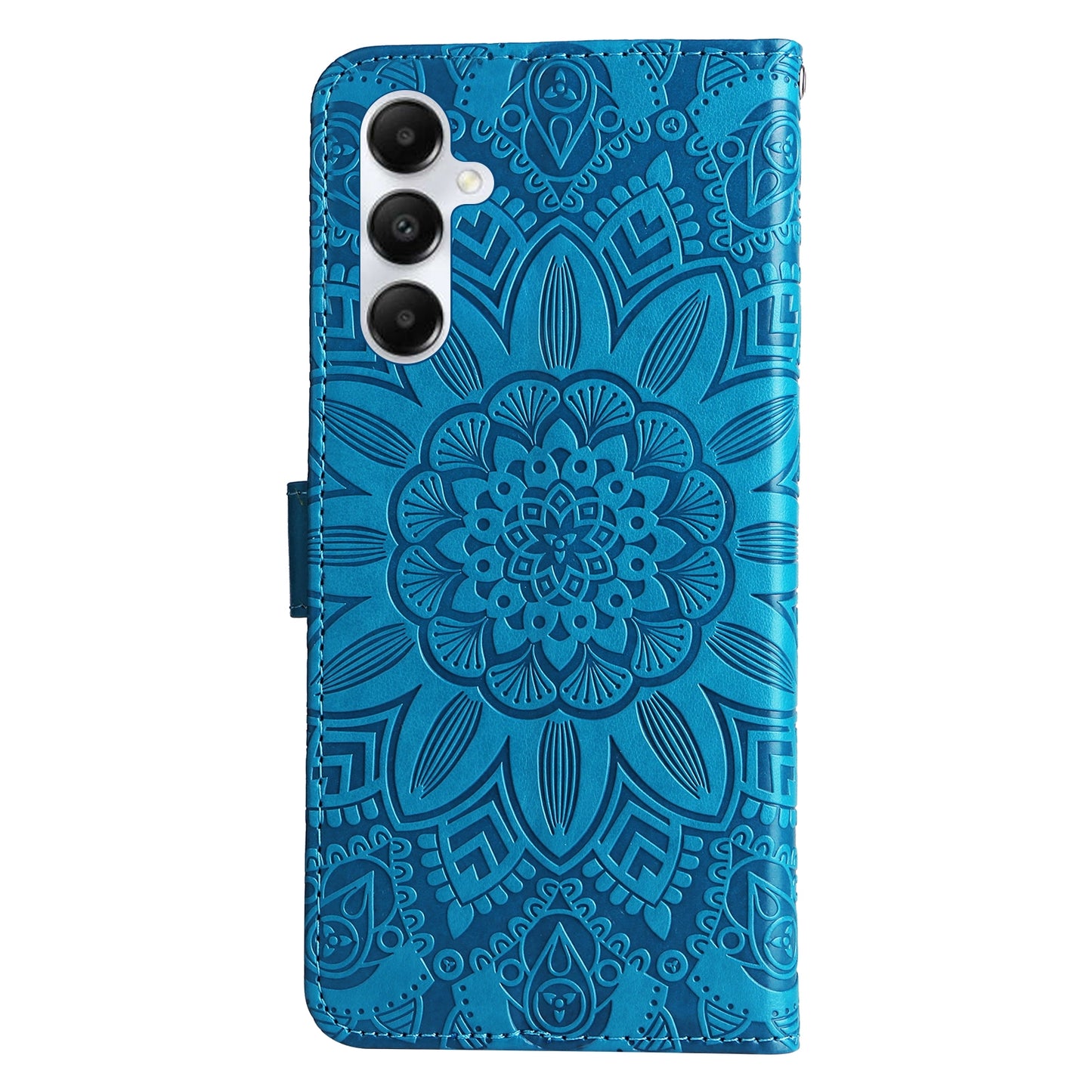 Samsung Galaxy A05s Sunflower Embossed Leather Wallet Phone Case with Kickstand and Card Holder