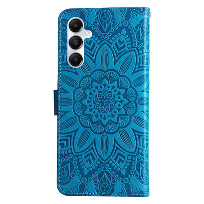 Samsung Galaxy A05s Sunflower Embossed Leather Wallet Phone Case with Kickstand and Card Holder