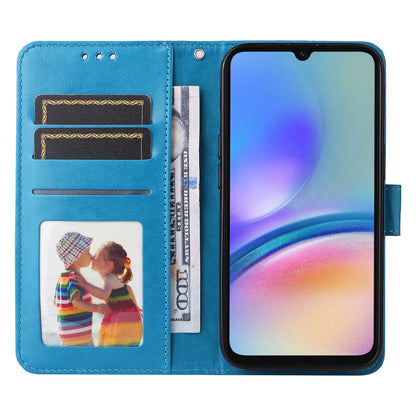 Samsung Galaxy A05s Sunflower Embossed Leather Wallet Phone Case with Kickstand and Card Holder