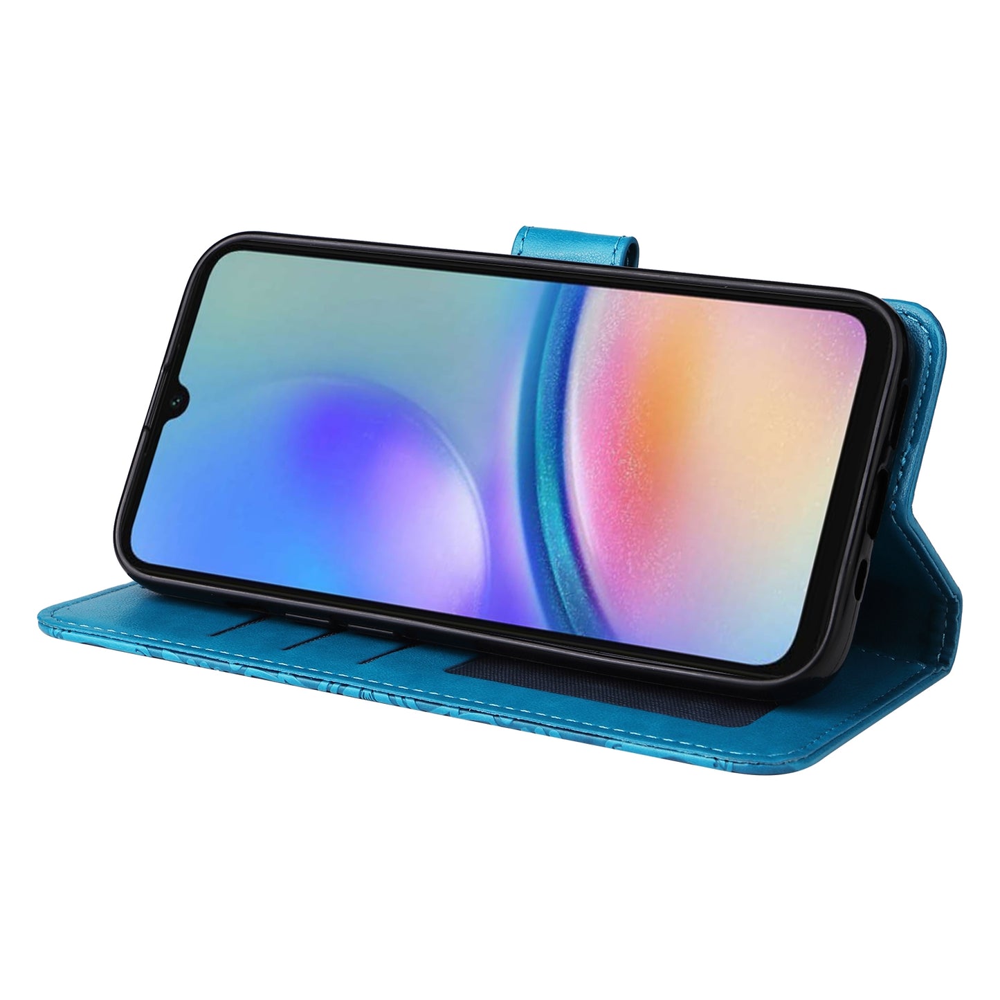 Samsung Galaxy A05s Sunflower Embossed Leather Wallet Phone Case with Kickstand and Card Holder