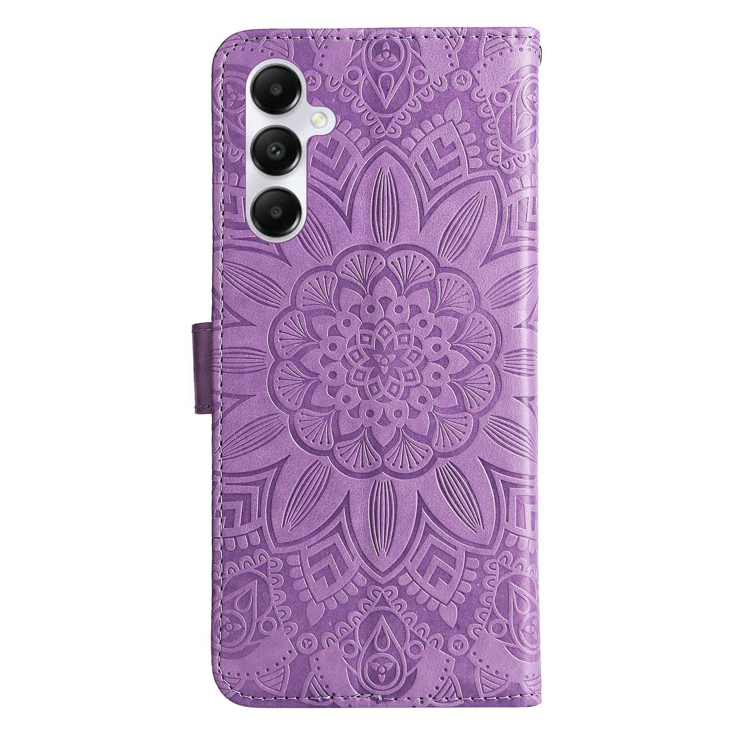Samsung Galaxy A05s Sunflower Embossed Leather Wallet Phone Case with Kickstand and Card Holder
