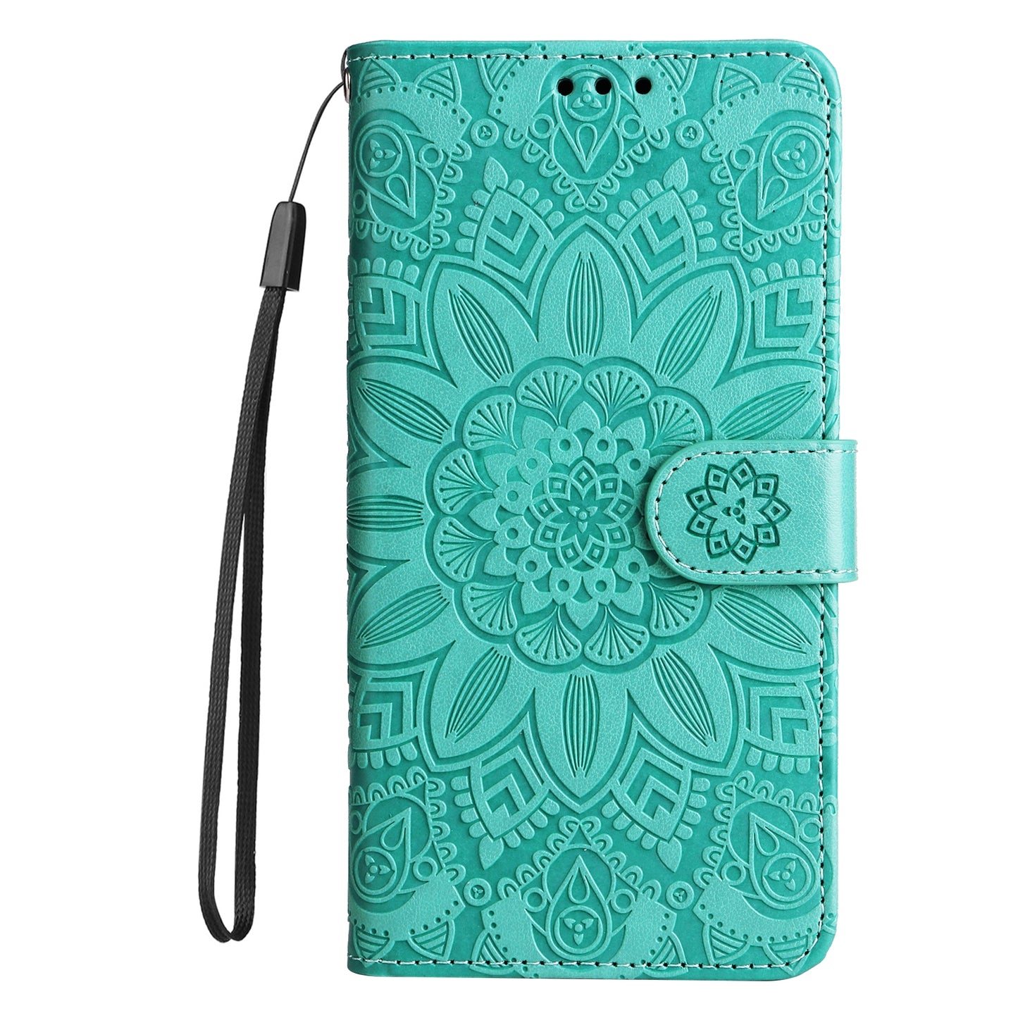 Samsung Galaxy A05s Sunflower Embossed Leather Wallet Phone Case with Kickstand and Card Holder