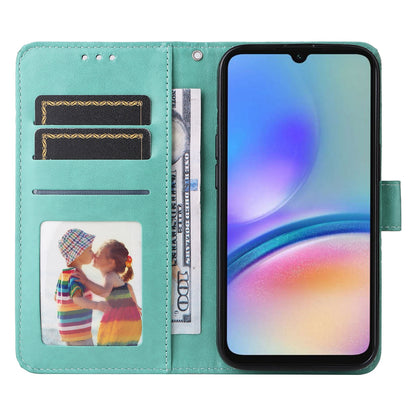 Samsung Galaxy A05s Sunflower Embossed Leather Wallet Phone Case with Kickstand and Card Holder