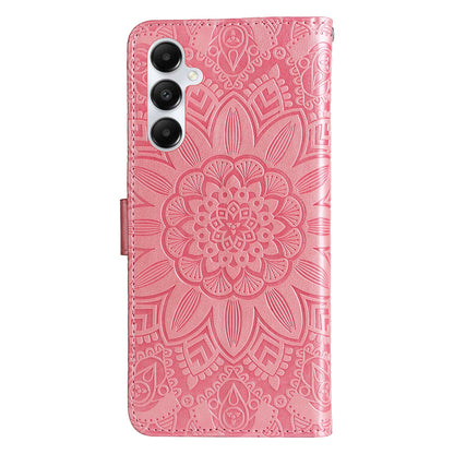 Samsung Galaxy A05s Sunflower Embossed Leather Wallet Phone Case with Kickstand and Card Holder