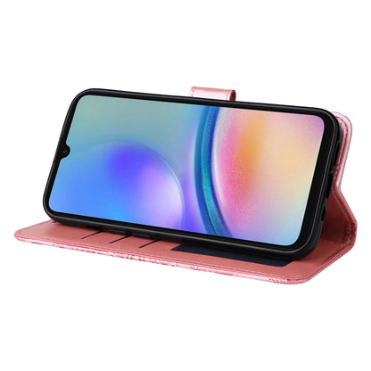 Samsung Galaxy A05s Sunflower Embossed Leather Wallet Phone Case with Kickstand and Card Holder