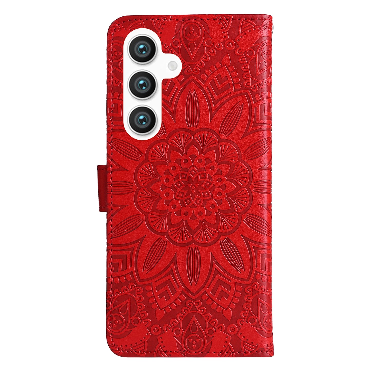 Samsung Galaxy S24+ Sunflower Embossed Leather Wallet Phone Case with Kickstand and Card Holder