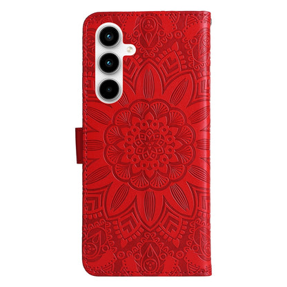 Samsung Galaxy A35 Sunflower Embossed Leather Wallet Phone Case with Kickstand and Card Holder