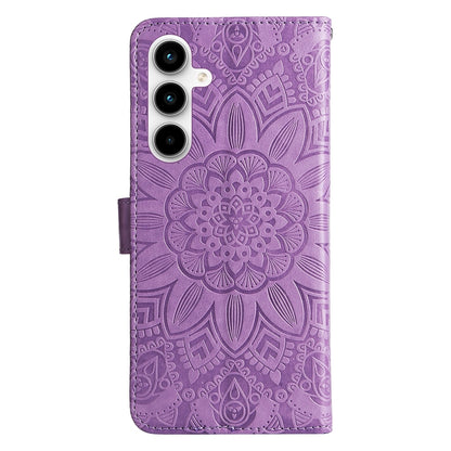 Samsung Galaxy A35 Sunflower Embossed Leather Wallet Phone Case with Kickstand and Card Holder