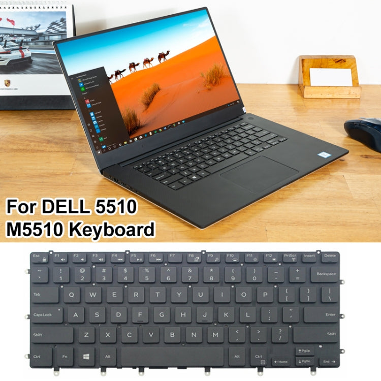 Dell XPS 15-9550, M5510, 15-7558, 7568 US Version Laptop Keyboard Replacement (Black)