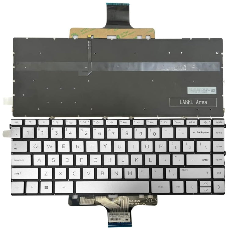 HP Pavilion X360 14-DW US Version Silver Backlit Keyboard Replacement - Fits Perfectly, Professional Installation Recommended