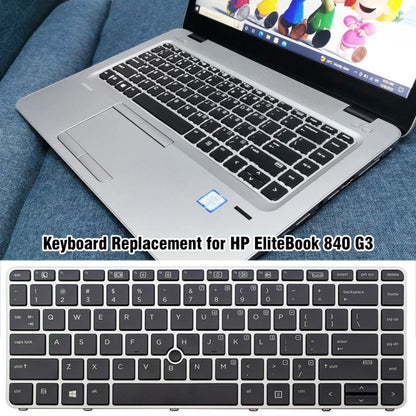 HP EliteBook 840 G3 Backlit Keyboard Replacement - US Version, Fully Tested, Professional Installation Recommended