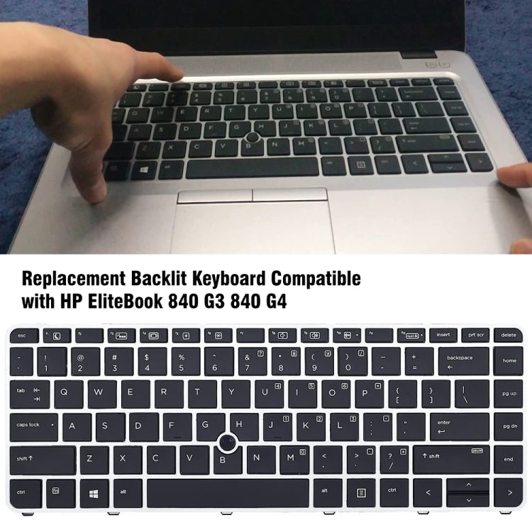 HP EliteBook 840 G3 Backlit Keyboard Replacement - Fully Functional & Checked for Compatibility