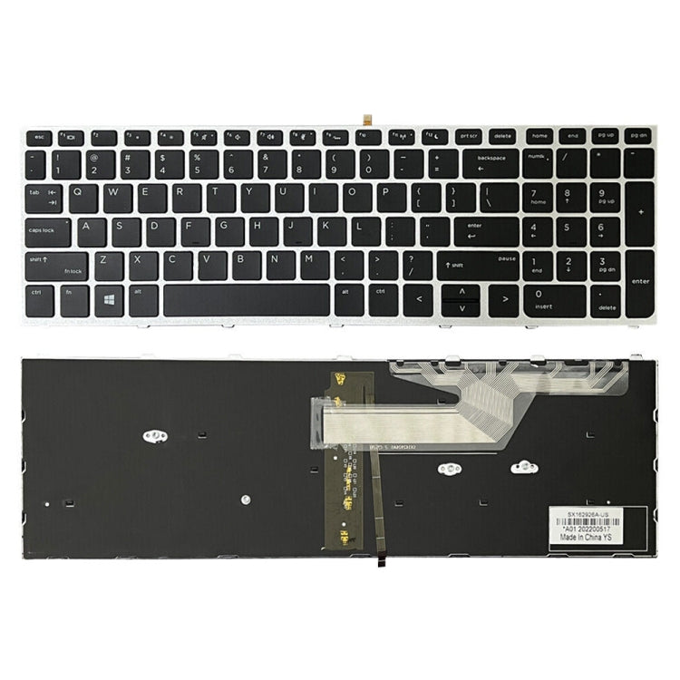 HP ProBook 650 G4 Backlit Keyboard Replacement - US Version, Silver Frame, Professional Installation Recommended