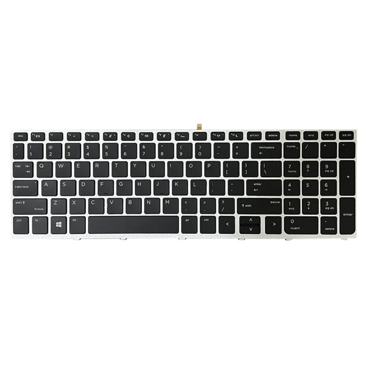 HP ProBook 650 G4 Backlit Keyboard Replacement - US Version, Silver Frame, Professional Installation Recommended