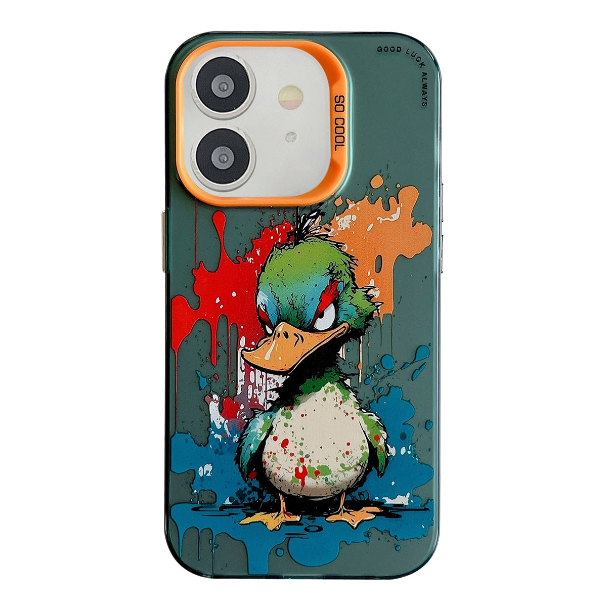 iPhone 12 Case - Animal Oil Painting Design, Durable PC + TPU Cover