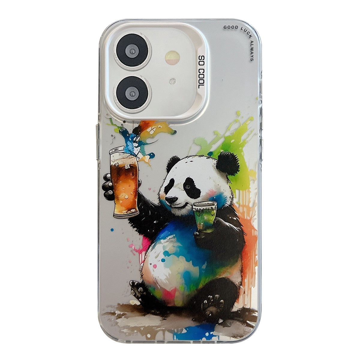 iPhone 12 Case - Animal Oil Painting Design, Durable PC + TPU Cover