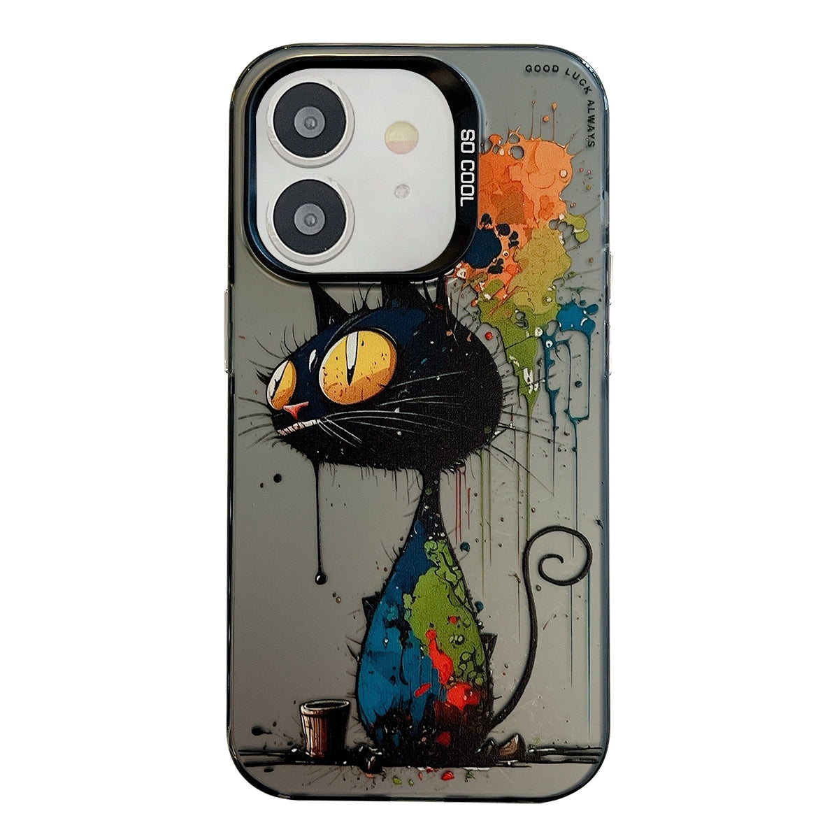 iPhone 12 Case - Animal Oil Painting Design, Durable PC + TPU Cover