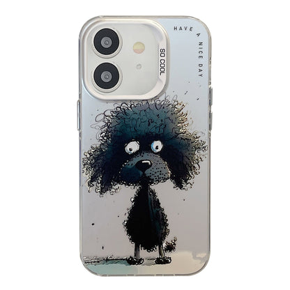 iPhone 12 Case - Animal Oil Painting Design, Durable PC + TPU Cover