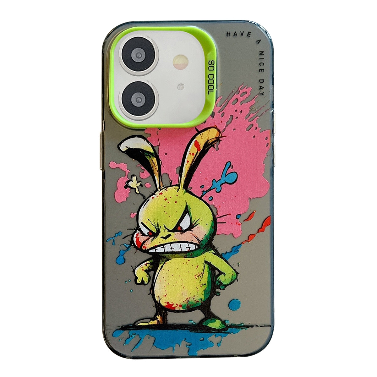 iPhone 12 Case - Animal Oil Painting Design, Durable PC + TPU Cover