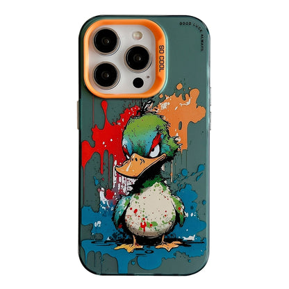 iPhone 15 Pro Max Case - Animal Oil Painting Design, Durable PC + TPU Cover