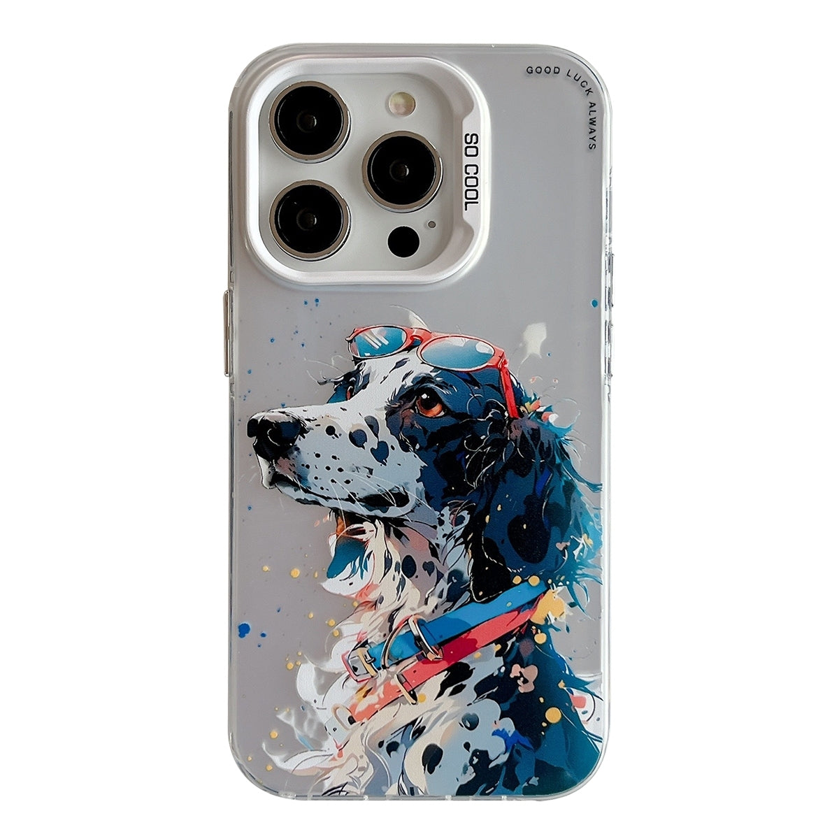 iPhone 15 Pro Max Case - Animal Oil Painting Design, Durable PC + TPU Cover