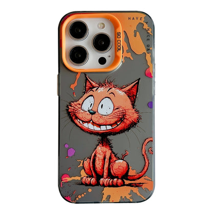 iPhone 15 Pro Max Case - Animal Oil Painting Design, Durable PC + TPU Cover