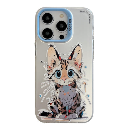 iPhone 13 Pro Case - Animal Oil Painting Design, Durable PC + TPU Cover