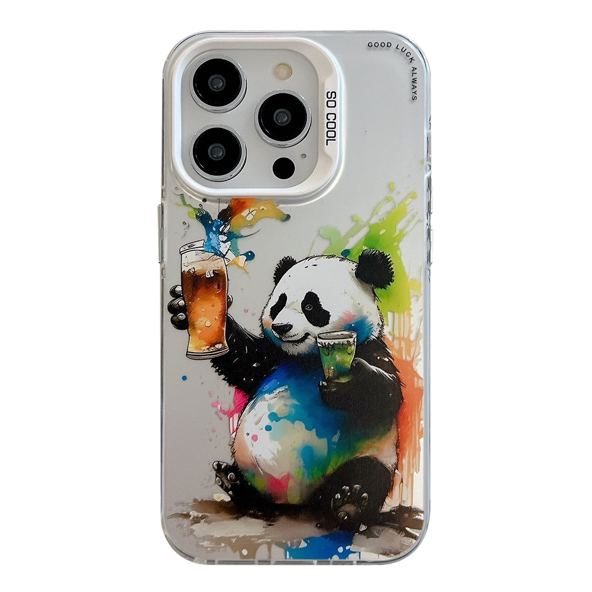 iPhone 15 Pro Max Case - Animal Oil Painting Design, Durable PC + TPU Cover