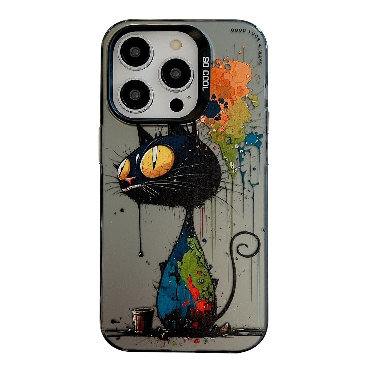 iPhone 15 Pro Max Case - Animal Oil Painting Design, Durable PC + TPU Cover