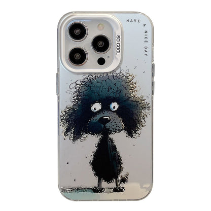 iPhone 12 Pro Case - Animal Oil Painting Design, Durable PC + TPU Cover