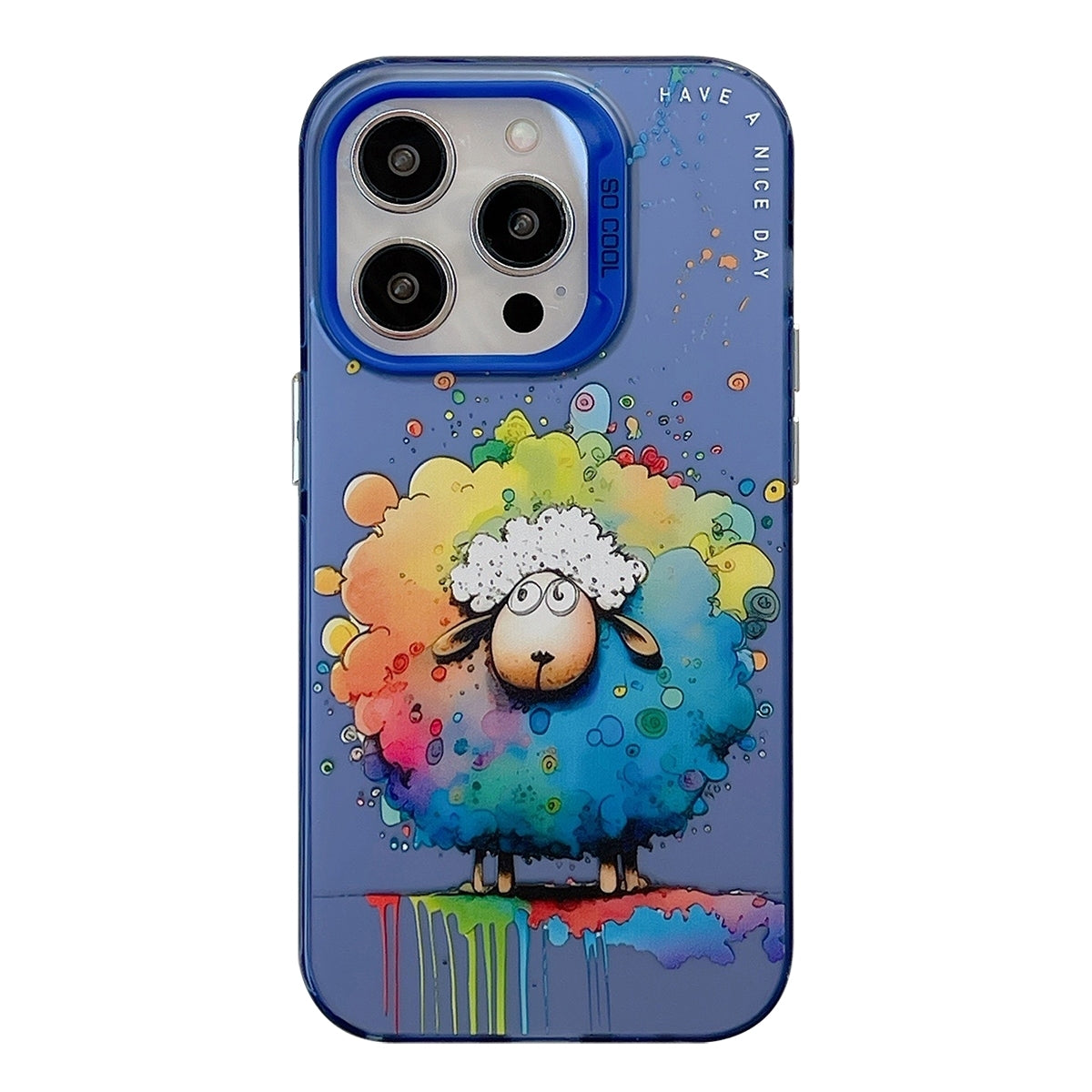 iPhone 15 Pro Max Case - Animal Oil Painting Design, Durable PC + TPU Cover