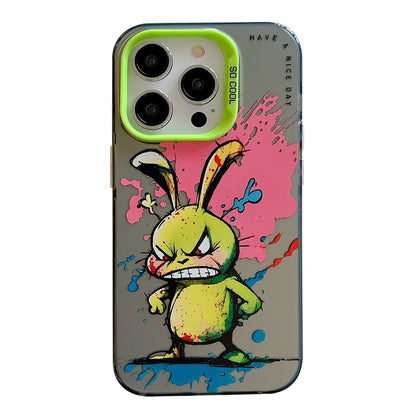 iPhone 15 Pro Max Case - Animal Oil Painting Design, Durable PC + TPU Cover