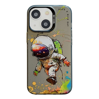 iPhone 15 Plus Case - Animal Oil Painting Design, Durable PC + TPU Cover