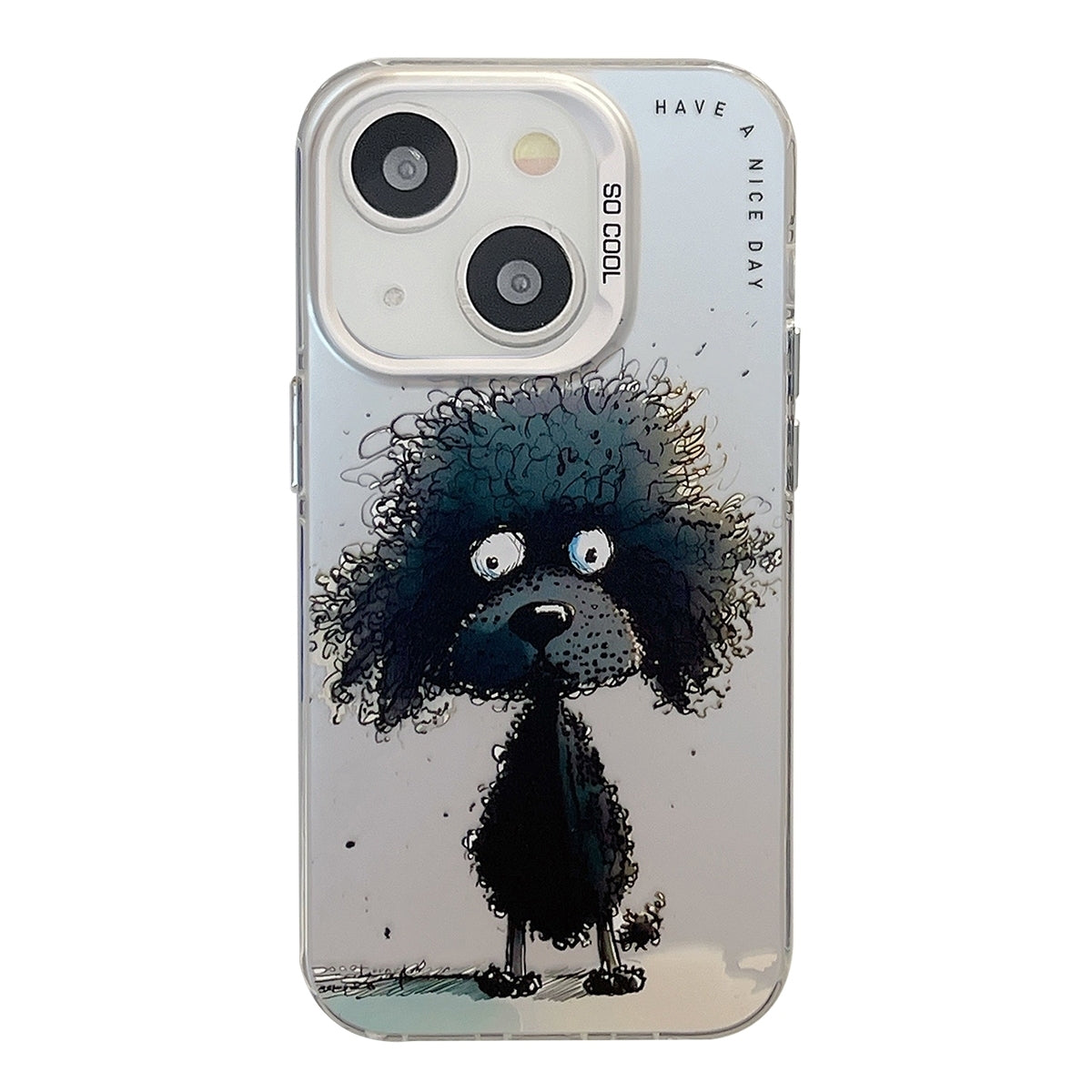 iPhone 15 Case - Animal Oil Painting Design, Durable PC + TPU Cover