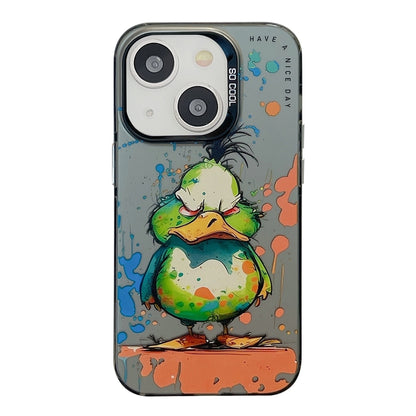 iPhone 15 Plus Case - Animal Oil Painting Design, Durable PC + TPU Cover