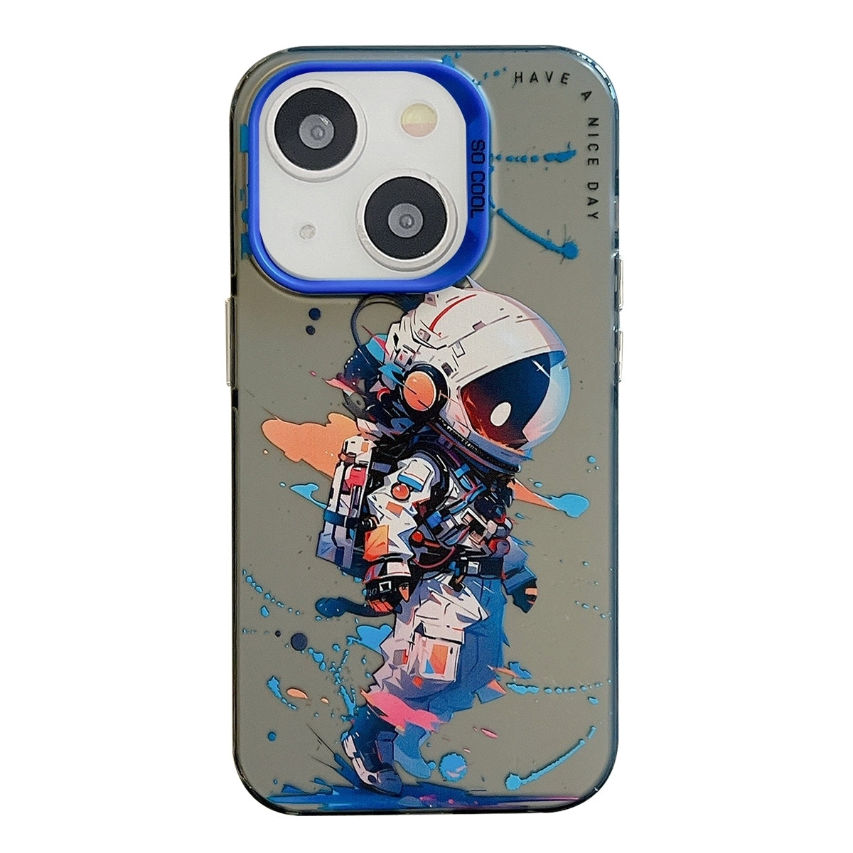 iPhone 15 Plus Case - Animal Oil Painting Design, Durable PC + TPU Cover