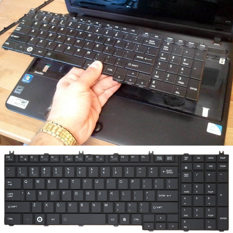 TOSHIBA L650 / C650 Laptop Keyboard Replacement - Fully Tested & Compatible, Professional Installation Recommended