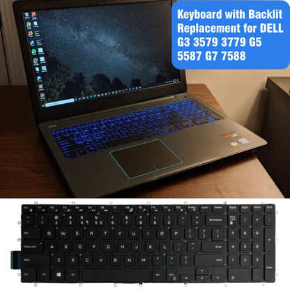 White Backlit Keyboard for Dell G3 3579, 3779, G5 5587, G7 7588 - US Version Replacement Component