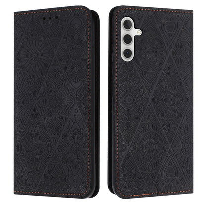 Samsung Galaxy S23 FE 5G Embossed Leather Case with Card Holder & Stand