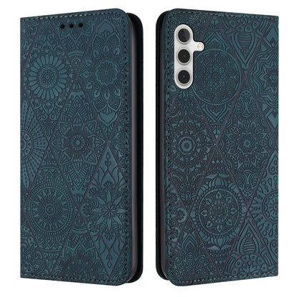 Samsung Galaxy A35 Embossed Leather Case with Card Holder & Stand