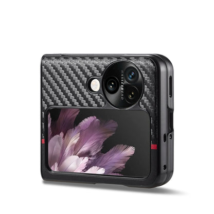 OPPO Find N3 Flip 3-in-1 Carbon Fibre Texture Phone Case: Light, Shockproof & Sweatproof Protection - Black